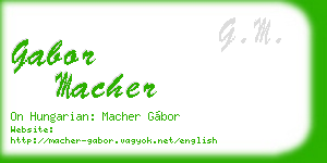 gabor macher business card